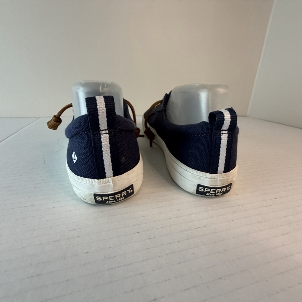 Sperry Blue Canvas Boat Shoes Memory Foam Leather Laces Women's Size 8.5W - Picture 4 of 11